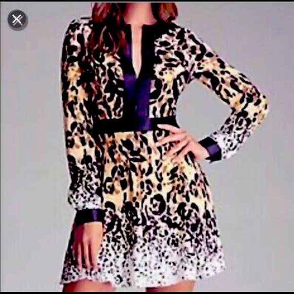 bebe Dresses & Skirts - Bebe Leopard Silk Dress